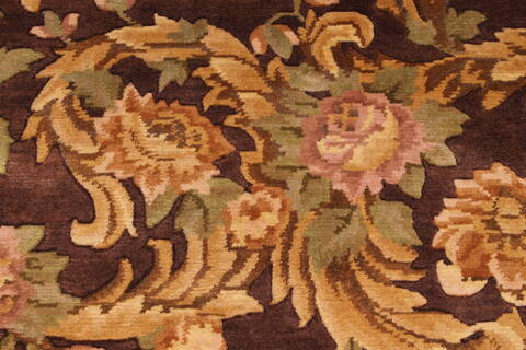 Indo-Tibetan Brown Hand Knotted 811 X 118  Area Rug 301-30841 Image 7