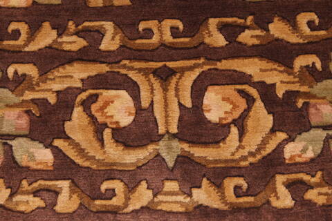 Indo-Tibetan Brown Hand Knotted 811 X 118  Area Rug 301-30841 Image 8