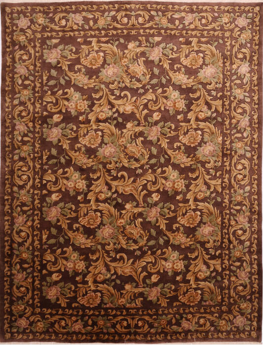 Indo-Tibetan Brown Hand Knotted 811 X 118  Area Rug 301-30841 Image 0