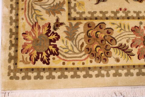 Indo-Tibetan Beige Hand Knotted 811 X 1110  Area Rug 301-30843 Image 1