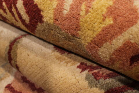 Indo-Tibetan Beige Hand Knotted 811 X 1110  Area Rug 301-30843 Image 3