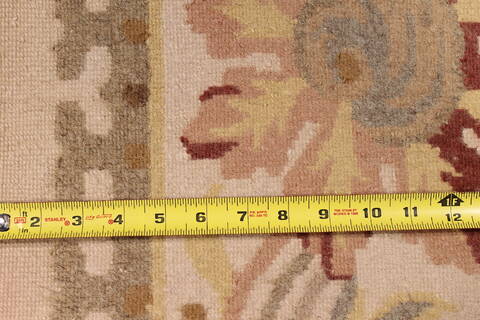 Indo-Tibetan Beige Hand Knotted 811 X 1110  Area Rug 301-30843 Image 4