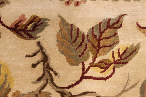 Indo-Tibetan Beige Hand Knotted 811 X 1110  Area Rug 301-30843 Image 6