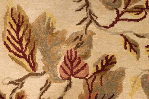 Indo-Tibetan Beige Hand Knotted 811 X 1110  Area Rug 301-30843 Image 7