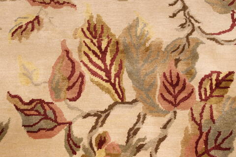 Indo-Tibetan Beige Hand Knotted 811 X 1110  Area Rug 301-30843 Image 8