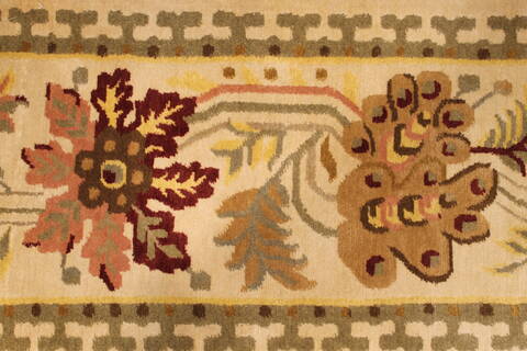 Indo-Tibetan Beige Hand Knotted 811 X 1110  Area Rug 301-30843 Image 9