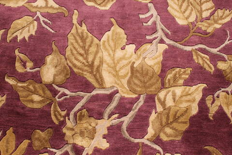 Indo-Tibetan Red Hand Knotted 93 X 121  Area Rug 301-30846 Image 6