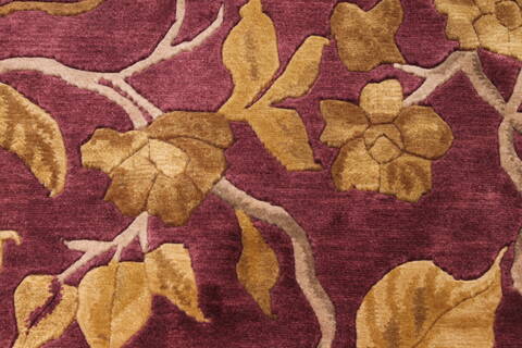 Indo-Tibetan Red Hand Knotted 93 X 121  Area Rug 301-30846 Image 7