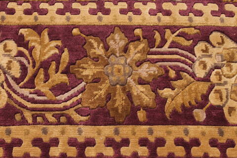 Indo-Tibetan Red Hand Knotted 93 X 121  Area Rug 301-30846 Image 8