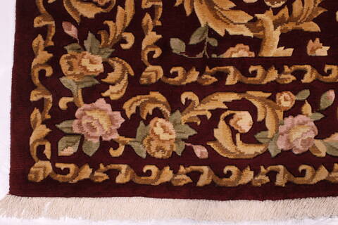 Indo-Tibetan Red Hand Knotted 91 X 118  Area Rug 301-30850 Image 2