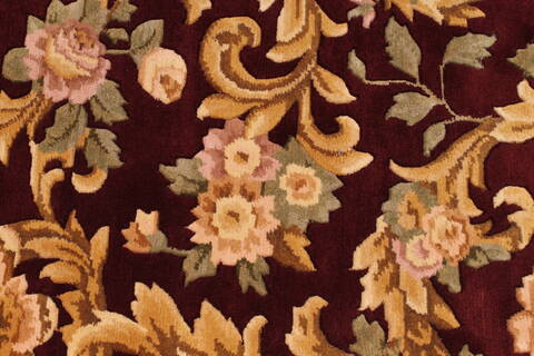 Indo-Tibetan Red Hand Knotted 91 X 118  Area Rug 301-30850 Image 7