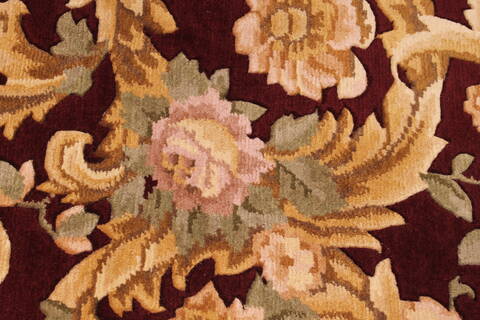 Indo-Tibetan Red Hand Knotted 91 X 118  Area Rug 301-30850 Image 8