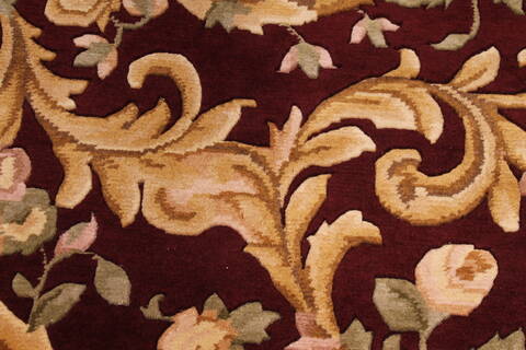 Indo-Tibetan Red Hand Knotted 91 X 118  Area Rug 301-30850 Image 9
