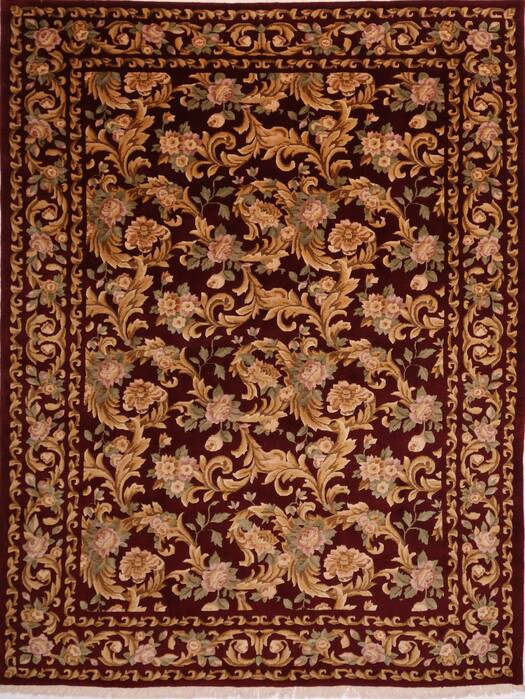 Indo-Tibetan Red Hand Knotted 91 X 118  Area Rug 301-30850 Image 0