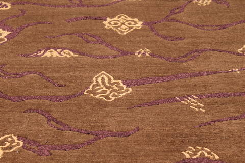 Indo-Tibetan Brown Hand Knotted 89 X 118  Area Rug 301-30851 Image 2
