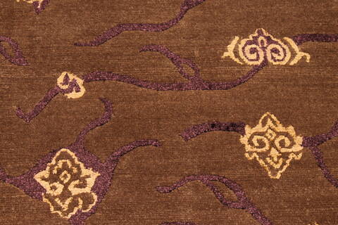 Indo-Tibetan Brown Hand Knotted 89 X 118  Area Rug 301-30851 Image 3