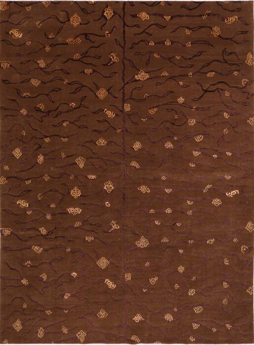 Indo-Tibetan Brown Hand Knotted 89 X 118  Area Rug 301-30851 Image 0