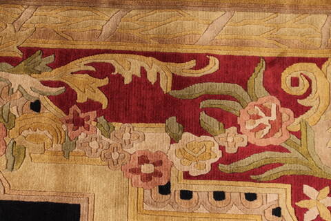 Indo-Tibetan Black Hand Knotted 90 X 119  Area Rug 301-30854 Image 9