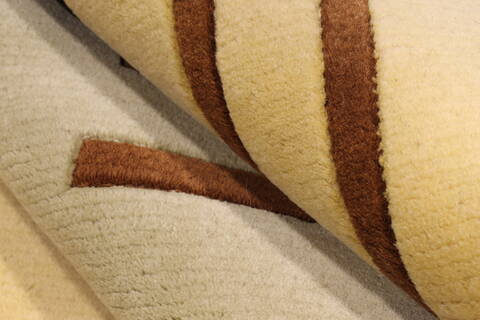 Indo-Tibetan Yellow Hand Knotted 89 X 1110  Area Rug 301-30855 Image 4
