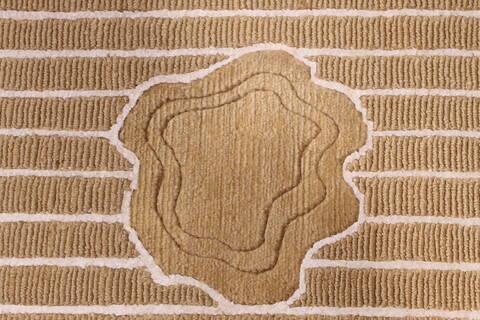 Indo-Tibetan Beige Hand Knotted 89 X 116  Area Rug 301-30858 Image 2