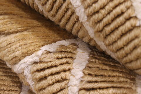 Indo-Tibetan Beige Hand Knotted 89 X 116  Area Rug 301-30858 Image 3