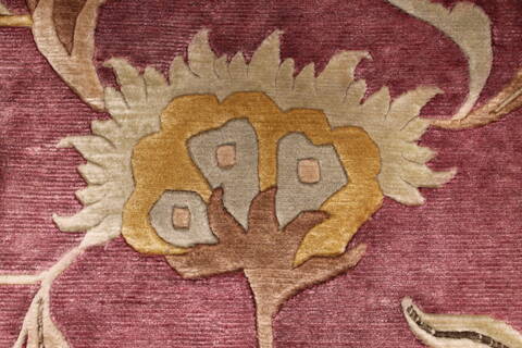 Indo-Tibetan Red Hand Knotted 810 X 1110  Area Rug 301-30859 Image 5