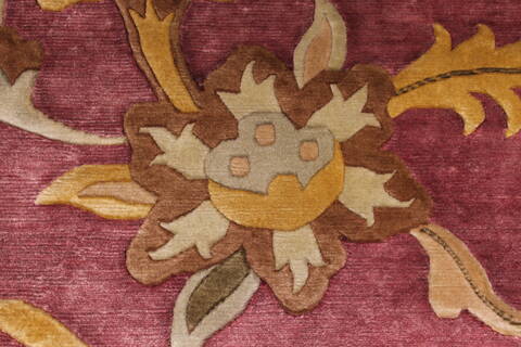 Indo-Tibetan Red Hand Knotted 810 X 1110  Area Rug 301-30859 Image 6