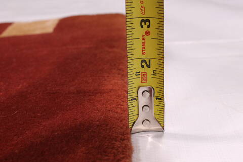 Indo-Tibetan Red Hand Knotted 93 X 121  Area Rug 301-30861 Image 4