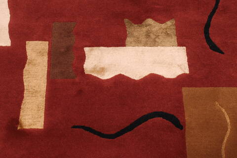 Indo-Tibetan Red Hand Knotted 93 X 121  Area Rug 301-30861 Image 5