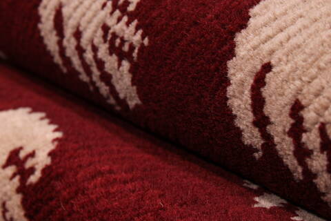 Gabbeh Red Hand Knotted 91 X 1111  Area Rug 301-30862 Image 2