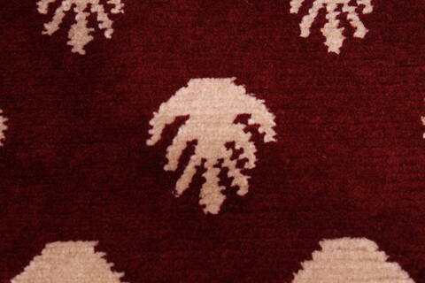 Gabbeh Red Hand Knotted 91 X 1111  Area Rug 301-30862 Image 6