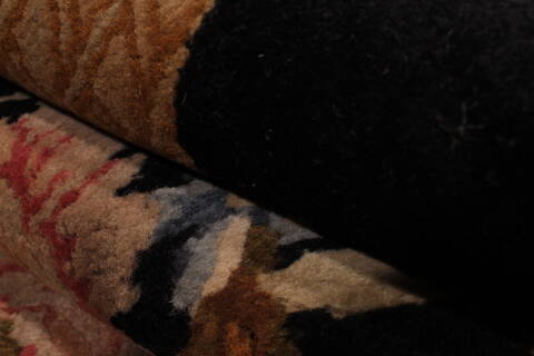Asian Inspired Black Hand Knotted 90 X 120  Area Rug 301-30864 Image 4