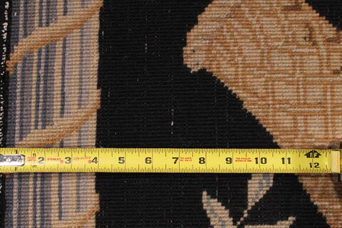 Asian Inspired Black Hand Knotted 90 X 120  Area Rug 301-30864 Image 5