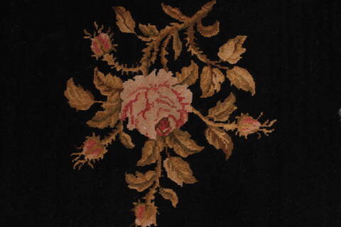 Asian Inspired Black Hand Knotted 90 X 120  Area Rug 301-30864 Image 7