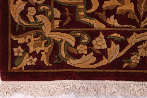Indo-Tibetan Red Hand Knotted 90 X 1110  Area Rug 301-30866 Image 1