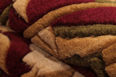 Indo-Tibetan Red Hand Knotted 90 X 1110  Area Rug 301-30866 Image 3