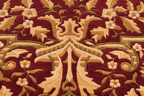 Indo-Tibetan Red Hand Knotted 90 X 1110  Area Rug 301-30866 Image 6