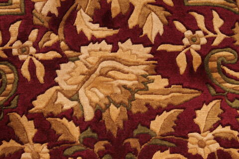 Indo-Tibetan Red Hand Knotted 90 X 1110  Area Rug 301-30866 Image 8