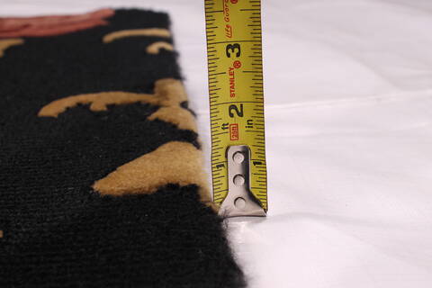 Indo-Tibetan Black Hand Knotted 92 X 120  Area Rug 301-30868 Image 4