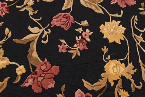 Indo-Tibetan Black Hand Knotted 92 X 120  Area Rug 301-30868 Image 7