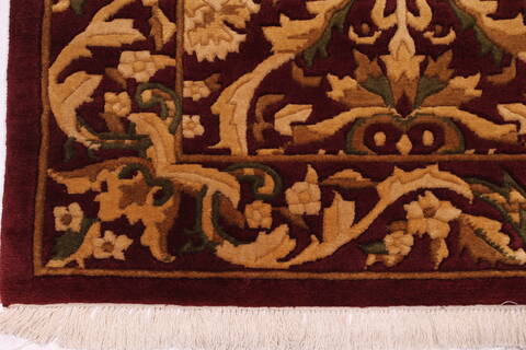 Indo-Tibetan Red Hand Knotted 90 X 118  Area Rug 301-30869 Image 1