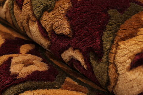 Indo-Tibetan Red Hand Knotted 90 X 118  Area Rug 301-30869 Image 3