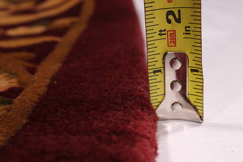 Indo-Tibetan Red Hand Knotted 90 X 118  Area Rug 301-30869 Image 5