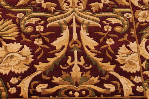 Indo-Tibetan Red Hand Knotted 90 X 118  Area Rug 301-30869 Image 6