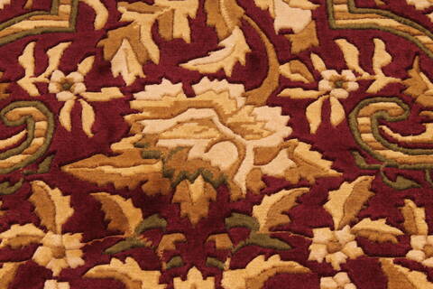 Indo-Tibetan Red Hand Knotted 90 X 118  Area Rug 301-30869 Image 8