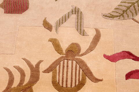 Indo-Tibetan Beige Hand Knotted 91 X 117  Area Rug 301-30871 Image 7