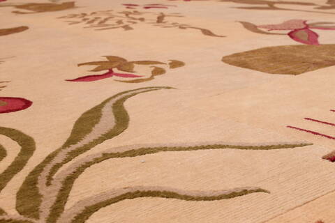 Indo-Tibetan Beige Hand Knotted 91 X 117  Area Rug 301-30871 Image 8