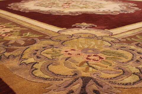 Aubusson Red Hand Knotted 91 X 120  Area Rug 301-30872 Image 3