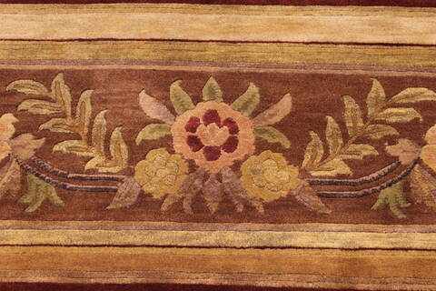 Aubusson Red Hand Knotted 91 X 120  Area Rug 301-30872 Image 8