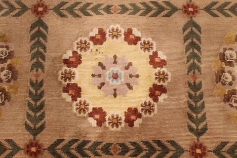 Indo-Tibetan Beige Hand Knotted 86 X 113  Area Rug 301-30873 Image 5
